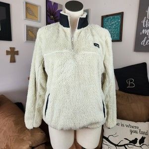 Cozy Ivory Sherpa quarter Zip from Zyia Size S